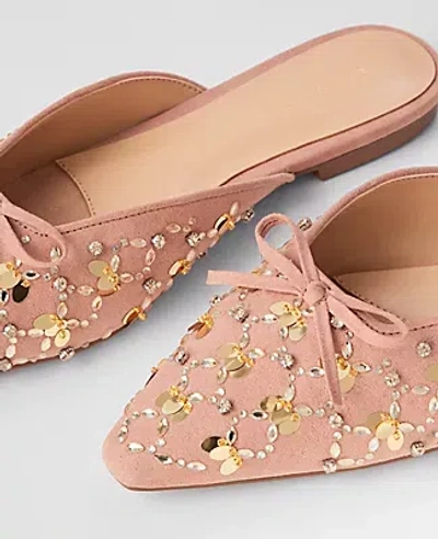 Ann Taylor Glitz Mule Slide Flat In Natural