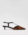 Ann Taylor Haircalf T-strap Kitten Heel Pumps In Multi