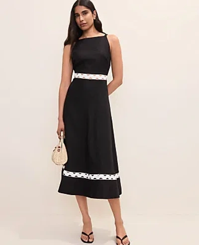 Ann Taylor Halter Midi Dress In Black