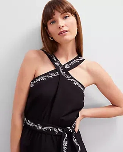 Ann Taylor Halter Midi Flare Dress
