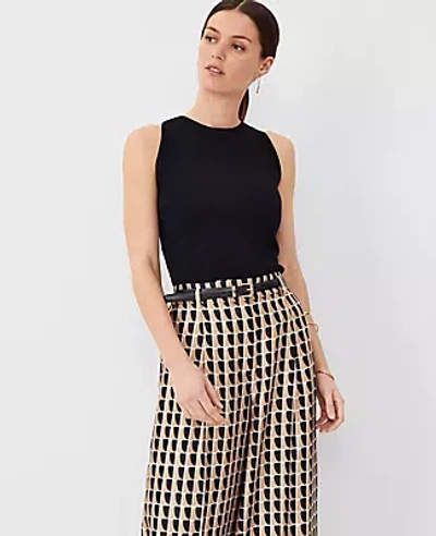 Ann Taylor Halter Sweater Shell Top In Black