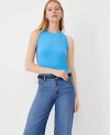 Ann Taylor Halter Sweater Shell Top In Cerulean Blue