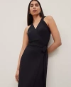 Ann Taylor Petite Halter Wrap Column Midi Dress