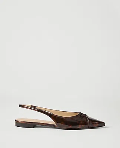 Ann Taylor Hardware Cutout Slingback Flat In Brown