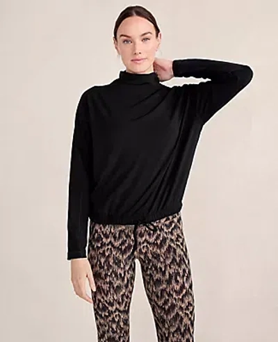 Ann Taylor Haven Well Within Balance Funnel Neck Top In Black