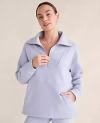 Ann Taylor Haven Well Within Balance Organic Cotton Ottoman Half-zip In Fresh Periwinkle