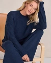 Ann Taylor Haven Well Within Cashmere Cable Roll Neck Sweater In Blue
