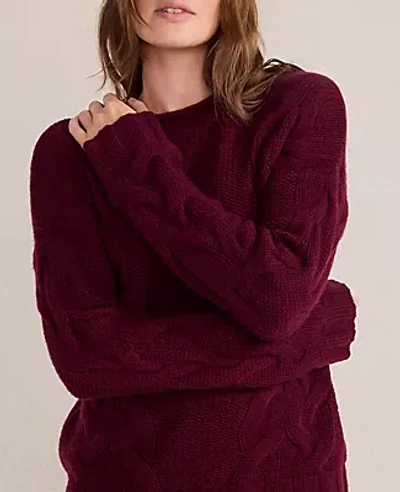 Ann Taylor Haven Well Within Cashmere Cable Roll Neck Sweater In Burgundy