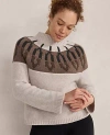 Ann Taylor Haven Well Within Cashmere Fairisle Mock Neck Sweater In Brown