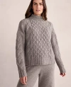 Ann Taylor Haven Well Within Cashmere Honeycomb Cable Mockneck Sweater In Porcini Heather