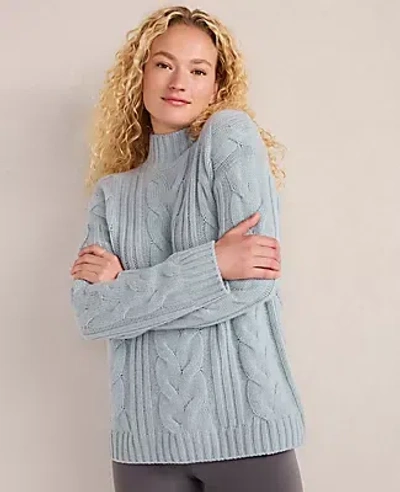 Ann Taylor Haven Well Within Cashmere Mock Neck Sweater In Blue