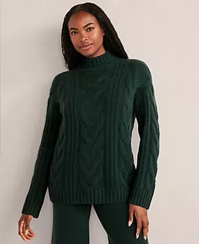 Ann Taylor Haven Well Within Cashmere Mock Neck Sweater In Green