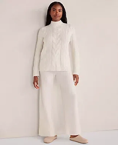 Ann Taylor Haven Well Within Cashmere Mock Neck Sweater In White