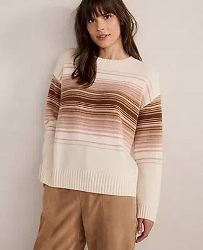 Ann Taylor Haven Well Within Cashmere Ombré Stripe Crewneck Sweater In Neutral