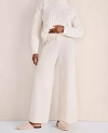Ann Taylor Haven Well Within Cashmere Rib Knit Wide Leg Pants In Fresh Cream