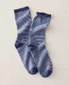 Ann Taylor Haven Well Within Cashmere Striped Socks In Blue