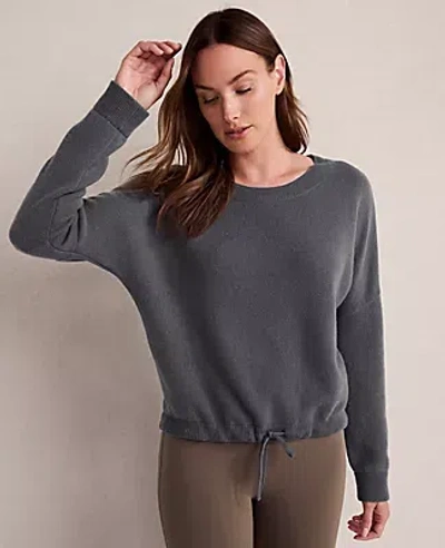 Ann Taylor Haven Well Within Cashmere Tie-front Crewneck Sweater In Gray