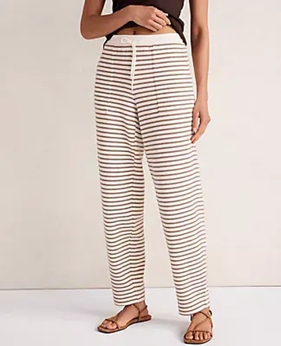 Ann Taylor Haven Well Within Cotton Blend Textured Barrel Leg Pants In Multi