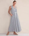 Ann Taylor Haven Well Within Cotton Blend Textured Stripe Midi Dress