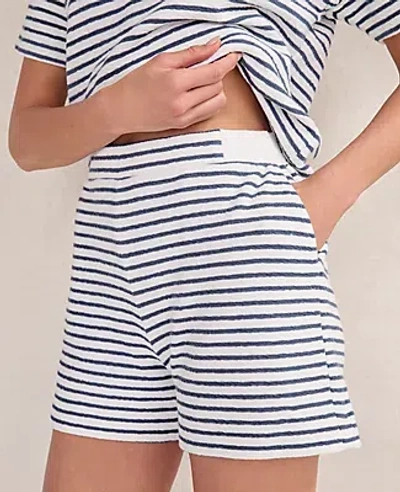 Ann Taylor Haven Well Within Cotton Blend Textured Stripe Shorts