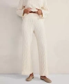 Ann Taylor Haven Well Within Cotton Cashmere Cable Knit Wide Leg Pants In Birch