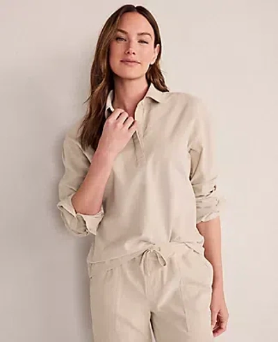 Ann Taylor Haven Well Within Cotton Corded Top In Neutral