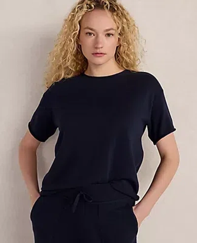 Ann Taylor Haven Well Within Cotton Knit Short Sleeve Tee In Purple