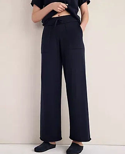 Ann Taylor Haven Well Within Cotton Knit Wide Leg Pants In Purple