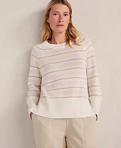 Ann Taylor Haven Well Within Cotton Linen Stripe Crewneck