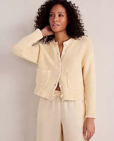 Ann Taylor Haven Well Within Cotton Link Stitch Cardigan In Sand