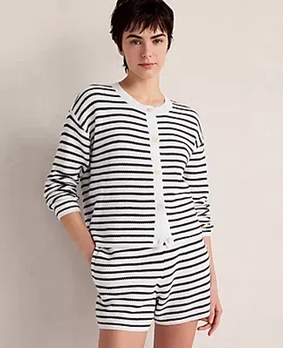 Ann Taylor Haven Well Within Cotton Stripe Cardigan In Multi