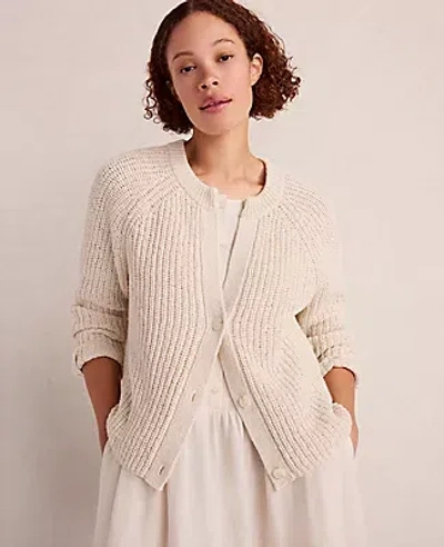 Ann Taylor Haven Well Within Cotton Tape Yarn V-neck Cardigan In Sand