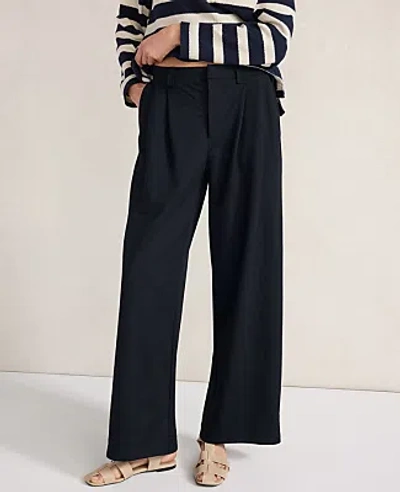 Ann Taylor Haven Well Within Double Knit Pleated Wide Leg Trouser In Nightfall Wash