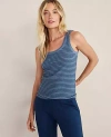 Ann Taylor Haven Well Within Essential Organic Cotton Delicate Stripe Scoop Neck Tank