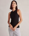 Ann Taylor Haven Well Within Essential Organic Cotton Racerback Tank In Black