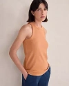 Ann Taylor Haven Well Within Essential Organic Cotton Racerback Tank In Brown