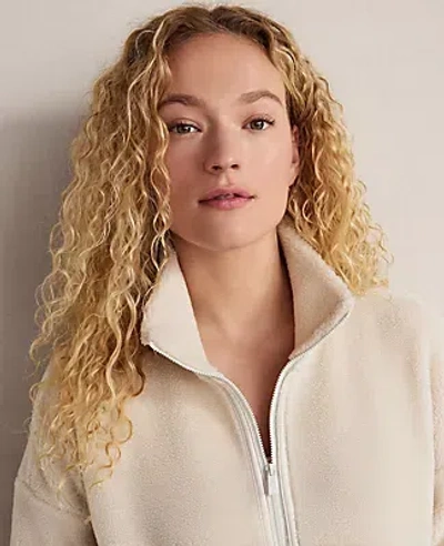 Ann Taylor Haven Well Within Faux Sherpa Half Zip Pullover