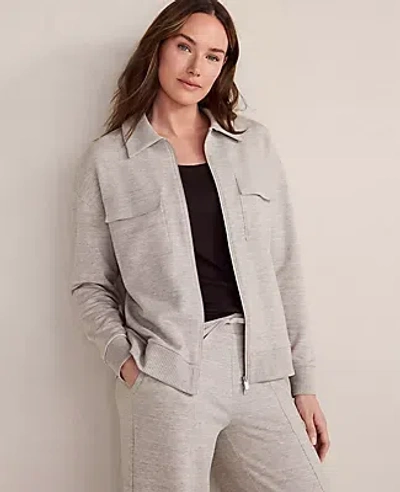 Ann Taylor Haven Well Within Fleece Collared Jacket In Gray