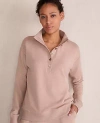 Ann Taylor Haven Well Within Fleece Johnny Collar Henley In Neutral