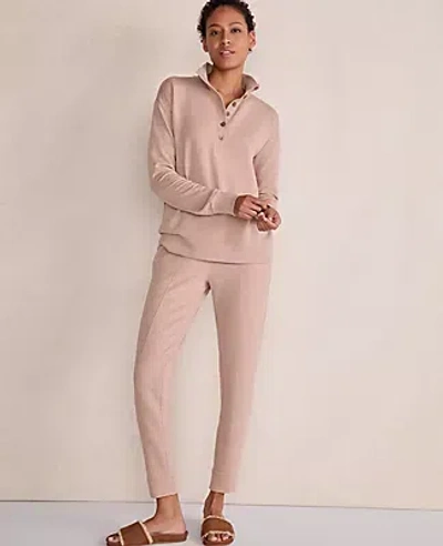 Ann Taylor Haven Well Within Fleece Pintuck Joggers In Pink