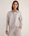 Ann Taylor Haven Well Within Fleece Polo Collar Pullover In Stone Taupe