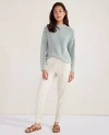 Ann Taylor Haven Well Within Garment-dyed Organic Cotton Roll Neck Sweater In Cascade Blue