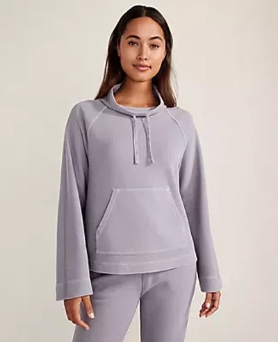 Ann Taylor Haven Well Within Garment-dyed Organic Cotton Waffle Knit Pullover In Minimal Grey