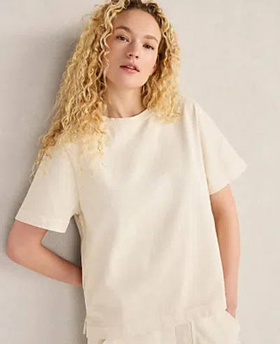 Ann Taylor Haven Well Within Garment-dyed Organic Cotton Jersey Knit Tee In Sand