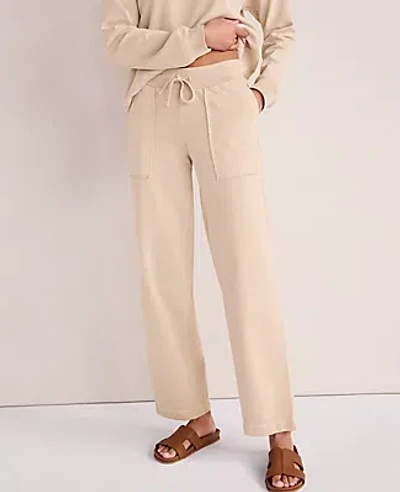 Ann Taylor Haven Well Within Garment-dyed Organic Cotton Terry Pants In Sand