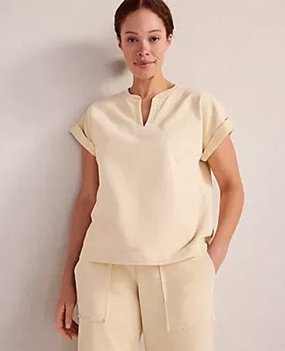 Ann Taylor Haven Well Within Garment-dyed Organic Cotton Terry Tee In Sand