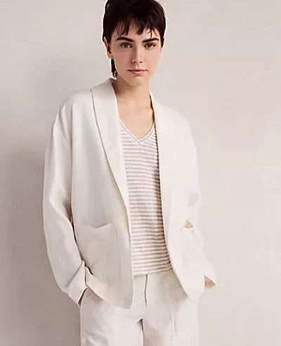 Ann Taylor Haven Well Within Heavyweight Linen Blazer In White