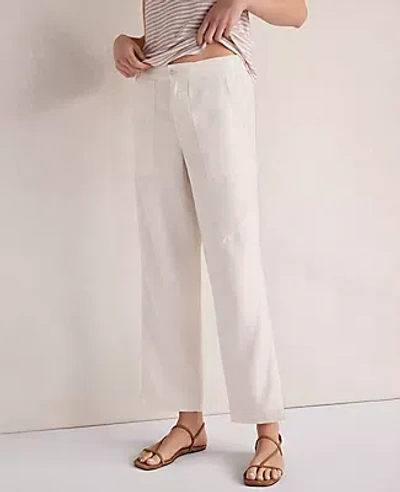 Ann Taylor Haven Well Within Heavyweight Linen Wide Leg Pants In White