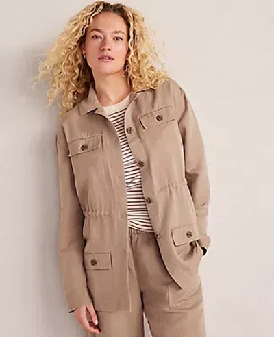 Ann Taylor Haven Well Within Linen Blend Dobby Jacket In Neutral