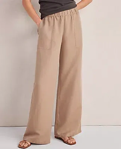 Ann Taylor Haven Well Within Linen Blend Dobby Wide Leg Pants In Neutral